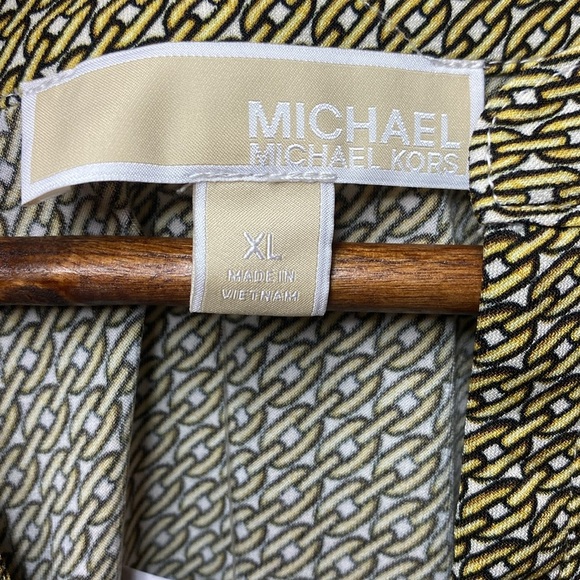 NWT Michael Kors 1/4 zip patterned long sleeve blouse size extra large - Picture 6 of 7